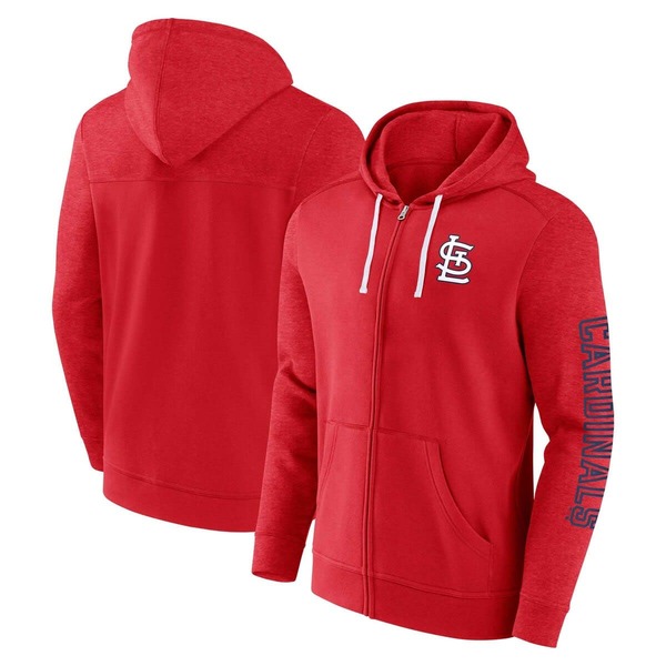 ファナティクス メンズ アウター パーカー・スウェット Men\u0027s Fanatics Branded Red St. Louis Cardinals Offensive Line Up Lightweight Full-Zip Hoodie Red 赤いこと