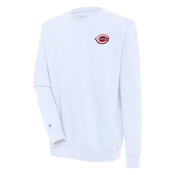 アンティグア メンズ アウター パーカー・スウェット シャツ Men's Antigua White Cincinnati Reds Victory Pullover Sweatshirt White ホワイト｜ReVida 店