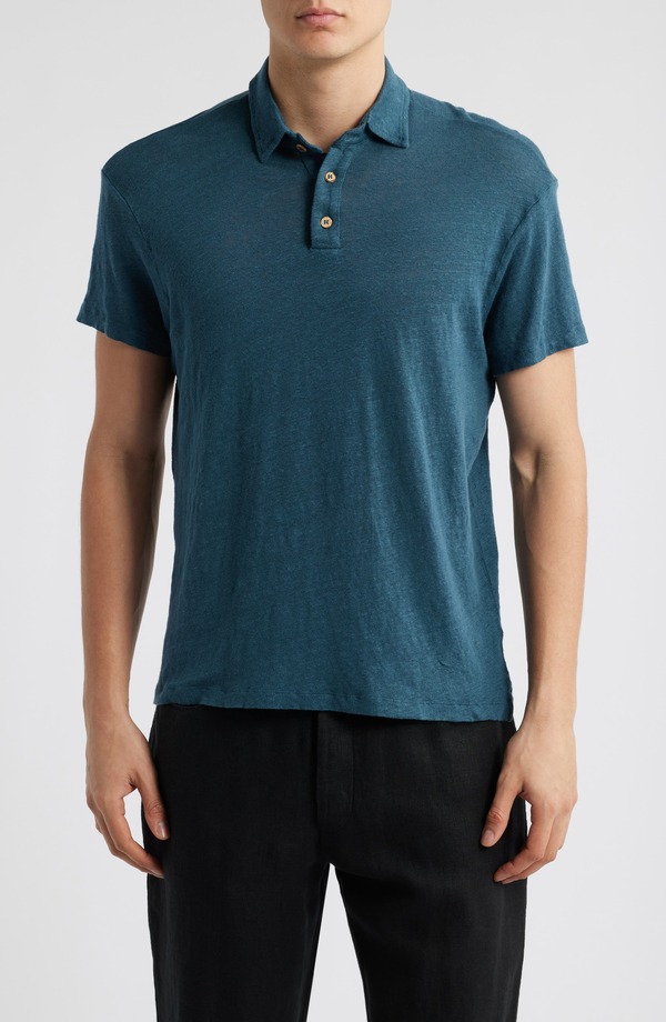 アレックス起重機 メンズ トップス スポーツシャツ リネン ALEX CRANE Linen Polo Dusk