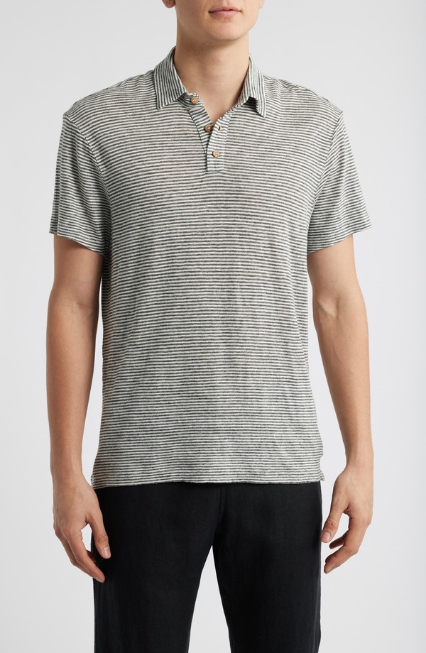 アレックス起重機 メンズ トップス スポーツシャツ リネン ALEX CRANE Linen Polo Lines