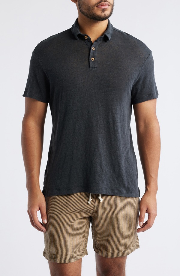 アレックス起重機 メンズ トップス スポーツシャツ リネン ALEX CRANE Linen Polo Night