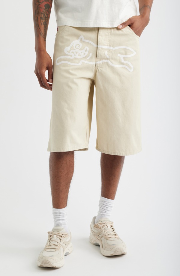 アイスクリーム メンズ ボトムス ハーフパンツ・ショーツ ショートパンツ コットン ICECREAM Fenton 5-Pocket Cotton Twill Shorts Fog