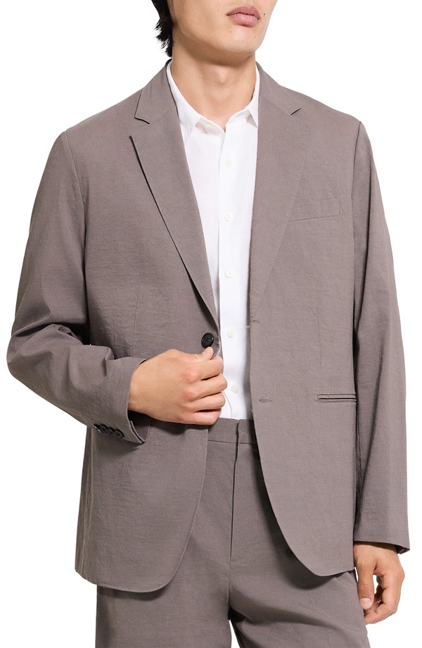 セオリー メンズ アウター ジャケット・ブルゾン リネン Theory Standard Linen Blend Suit Jacket Morel|ReVida 店
