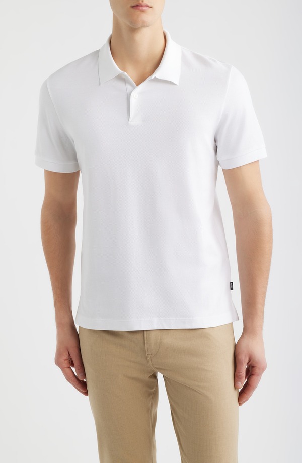 元締め メンズ トップス スポーツシャツ 綿織物 BOSS Parlay Cotton Piqu Polo White 白いこと