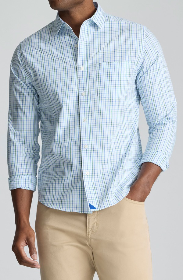 アンタックイット メンズ トップス プルオーバー 綿織物 UNTUCKit Plaid CottonTek Performance Button-Up Shirt Blue 青色