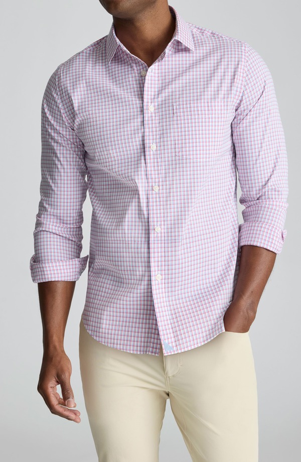 アンタックイット メンズ トップス プルオーバー 綿織物 UNTUCKit Plaid CottonTek Performance Button-Up Shirt Pink サクラ色