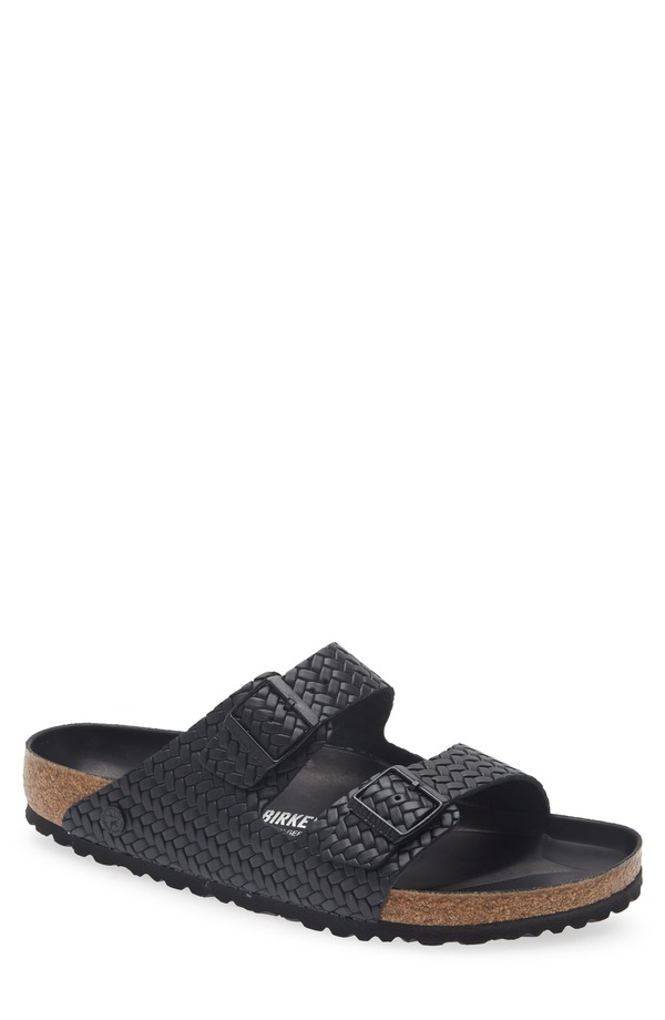 ビルケンシュトック メンズ シューズ サンダル Birkenstock Arizona Woven Embossed Slide Sandal Black 黒いこと