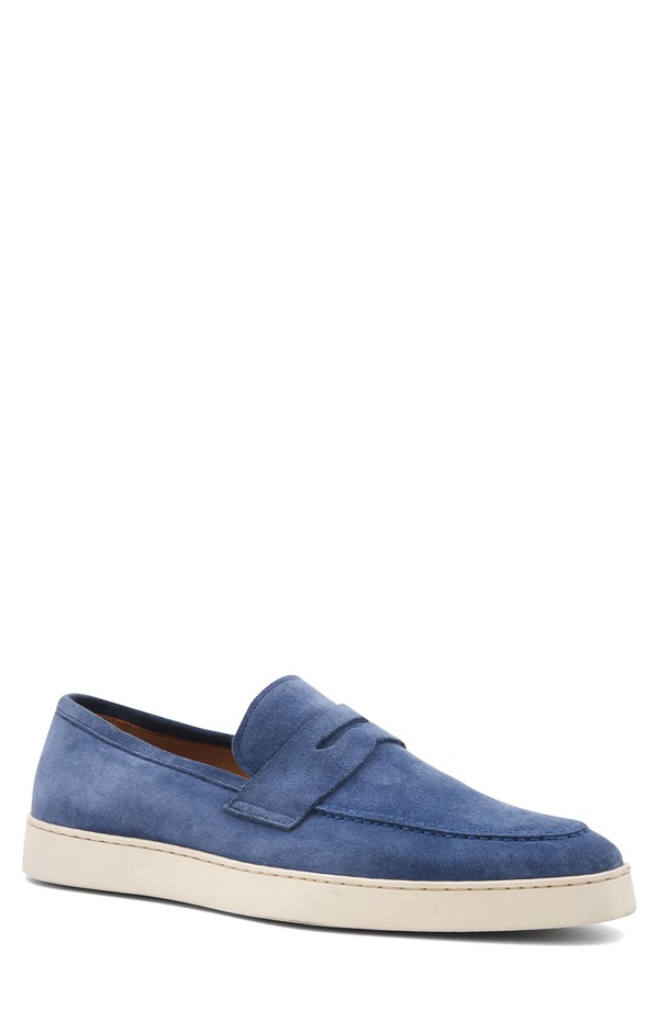 ブルーノマグリ メンズ シューズ スリッポン・ローファー Bruno Magli Prato Penny Loafer Blue Suede 青碧