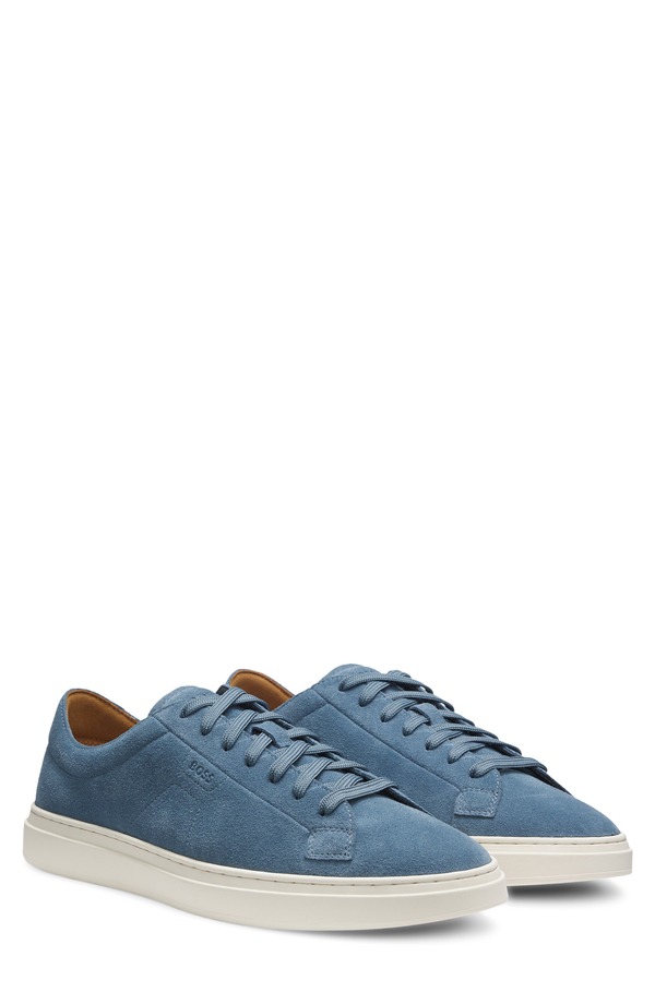 元締め メンズ シューズ スニーカー BOSS Kieran Low Top Sneaker Blue Suede 青色 メンズ靴-靴-スニーカー