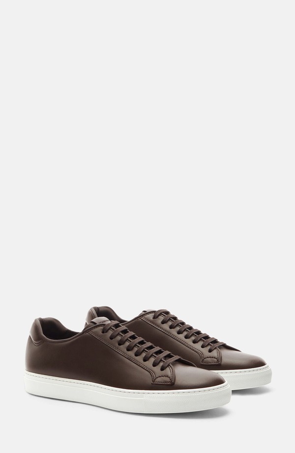 スカロッソ メンズ シューズ スニーカー SCAROSSO Ugo Sneakers Dark Brown - Calf 赤銅色