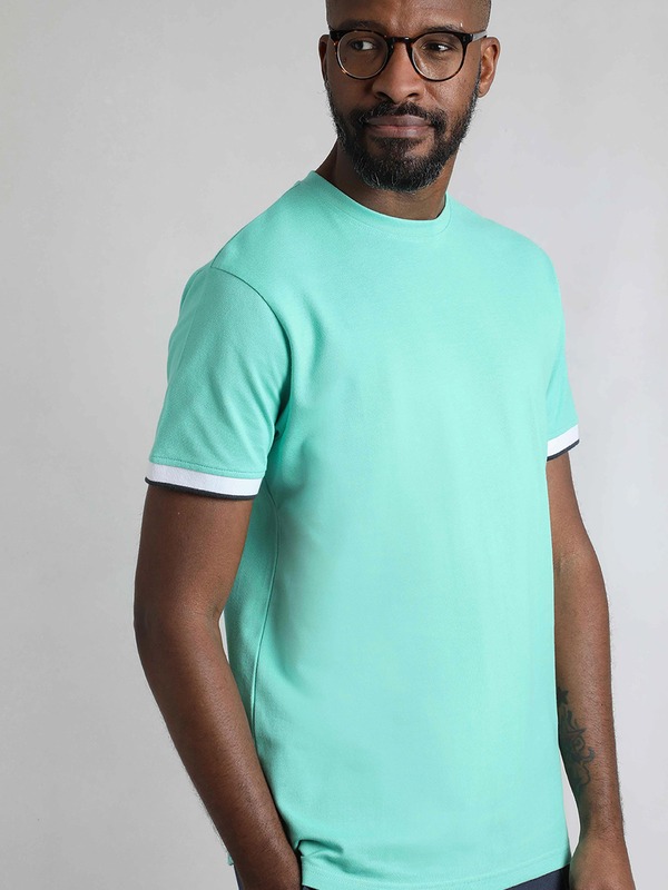 ウィアードフィッシュ メンズ トップス Tシャツ Weird Fish Danville Pique T-Shirt Aqua Marine アクア｜ReVida 店