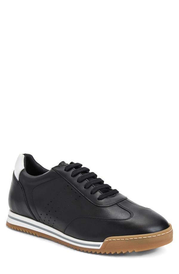 ブルーノマグリ メンズ シューズ スニーカー なめし革 Bruno Magli Brozzi Low Top Leather Sneaker Black Calf 黒いこと