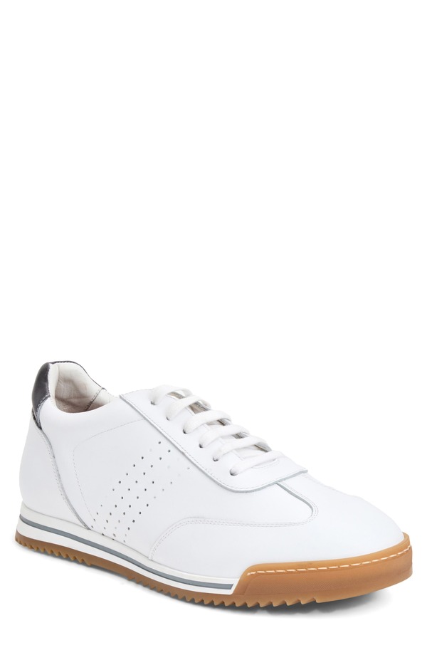 ブルーノマグリ メンズ シューズ スニーカー なめし革 Bruno Magli Brozzi Low Top Leather Sneaker White Calf 白いこと