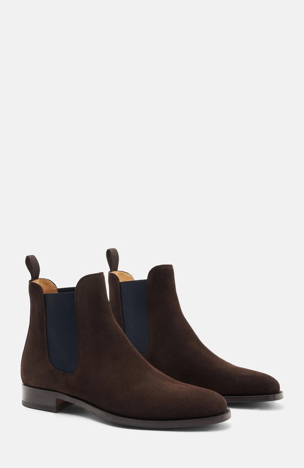 スカロッソ メンズ シューズ ブーツ・レインブーツ チェルシーブーツ チェルシー SCAROSSO Giancarlo Chelsea Boots Brown Suede 赤銅色
