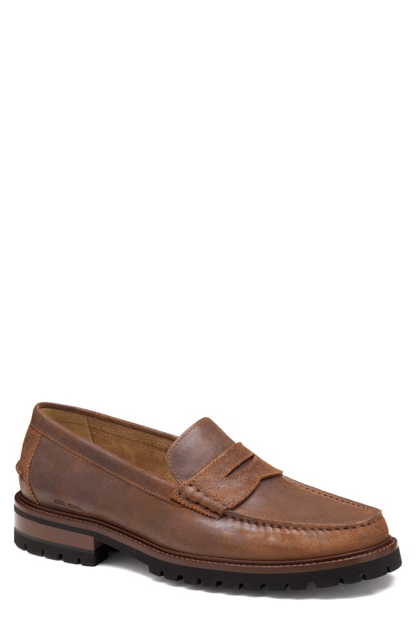 ジョンストンアンドマーフィー メンズ シューズ スリッポン・ローファー Johnston \u0026 Murphy Collier Penny Loafer Brown Bomber Leather 赤銅色