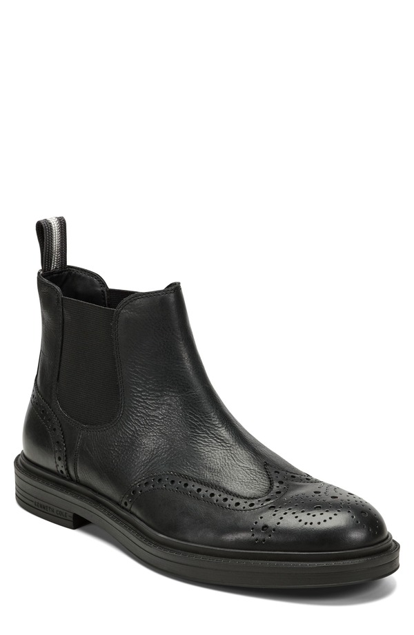 ケネスコール メンズ シューズ ブーツ・レインブーツ ウィングチップ チェルシーブーツ チェルシー Kenneth Cole New York Frank Wingtip Chelsea Boot Black/ Charcoal/ Silver 黒いこと