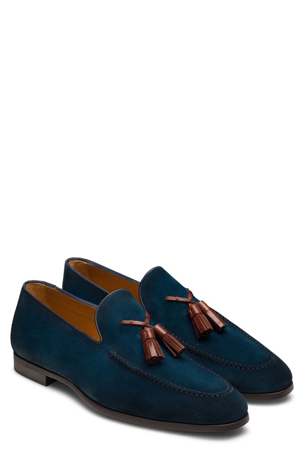 マグナーニ メンズ シューズ 置き目毛革 Magnanni Dion Tasseloafer Navy Suede 米国海軍