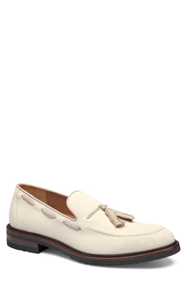 ジョンストンアンドマーフィー メンズ シューズ ローファー Johnston & Murphy Hartford Tasseloafer Ivory Italian Suede アイボリー｜ReVida 店
