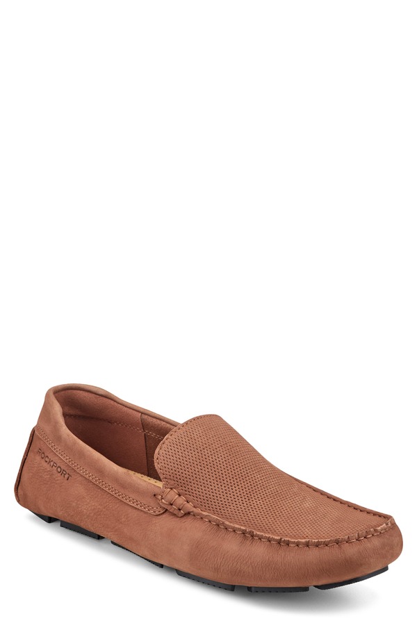 鍵を掛ける界面 メンズ シューズ サンダル 置き目毛皮 Rockport Rodger Driving Loafer Medium Natural