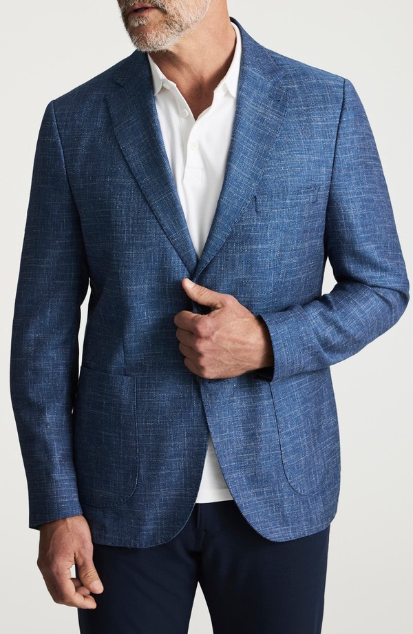 ３４ヘリテージ メンズ アウター 上衣・上衣 絨毛 厚地の外套 34 Heritage Matteo Marled Wool Blend Sport Coat Navy 米国海軍 コート・ジャケット-メンズファッション