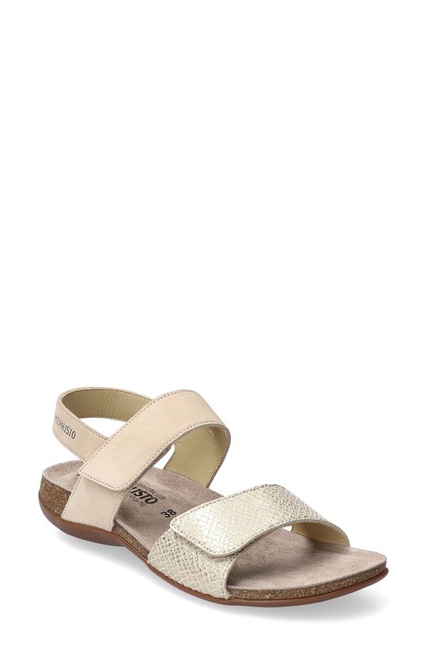 メフィスト レディース シューズ 踵 サンダル Mephisto Agave Sandal Beige Velcalf/ Boa ベージュ