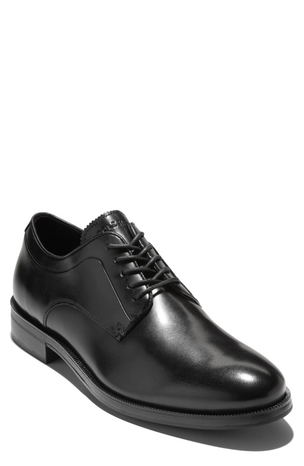 電話を掛けるハーン メンズ シューズ オックスフォード 競り合い なめし革 Cole Haan Dean Plain Toe Leather Derby Black Natural 黒いこと