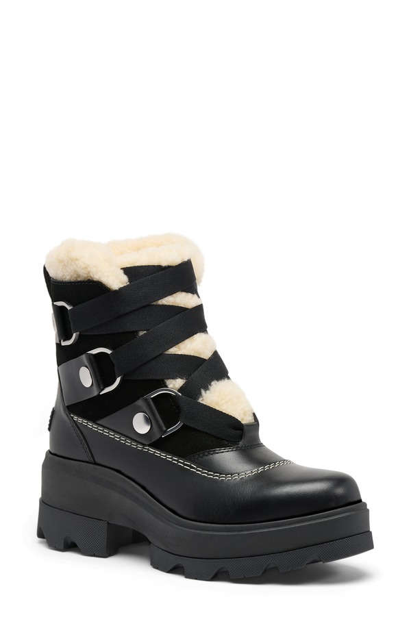 ソレル レディース シューズ ブーツ・レインブーツ SOREL Joan FRWD Cozy Genuine Shearling Trim Waterproof Boot Black/ Black ブラック