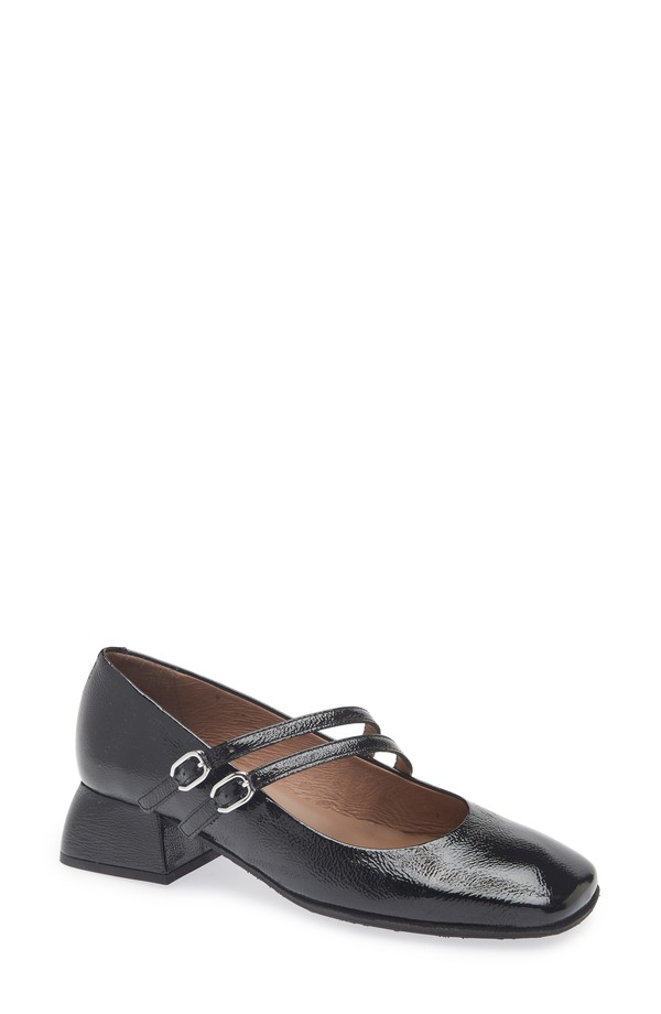 ワンダーズ レディース シューズ 踵 Wonders Mary Jane Pump Lack Black 黒いこと