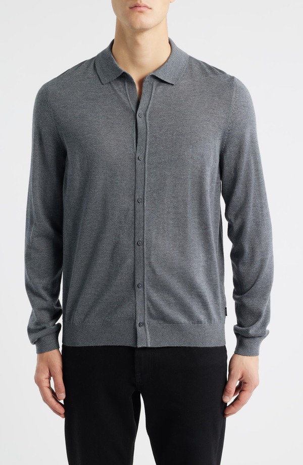 ボス メンズ アウター パーカー・スウェット ウール カーディガン BOSS Helbert Wool Cardigan Medium Grey グレー 42,120円