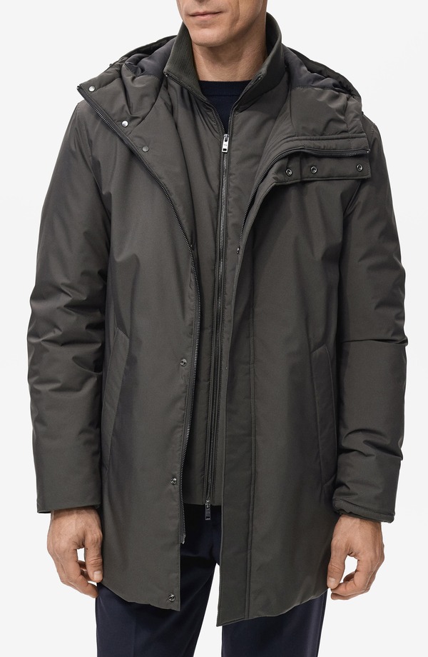 マンゴ メンズ アウター 上衣・上衣 厚地の外套 MANGO Waterepellent Insulated 3-インチ-1 Coat Grey 薄墨色