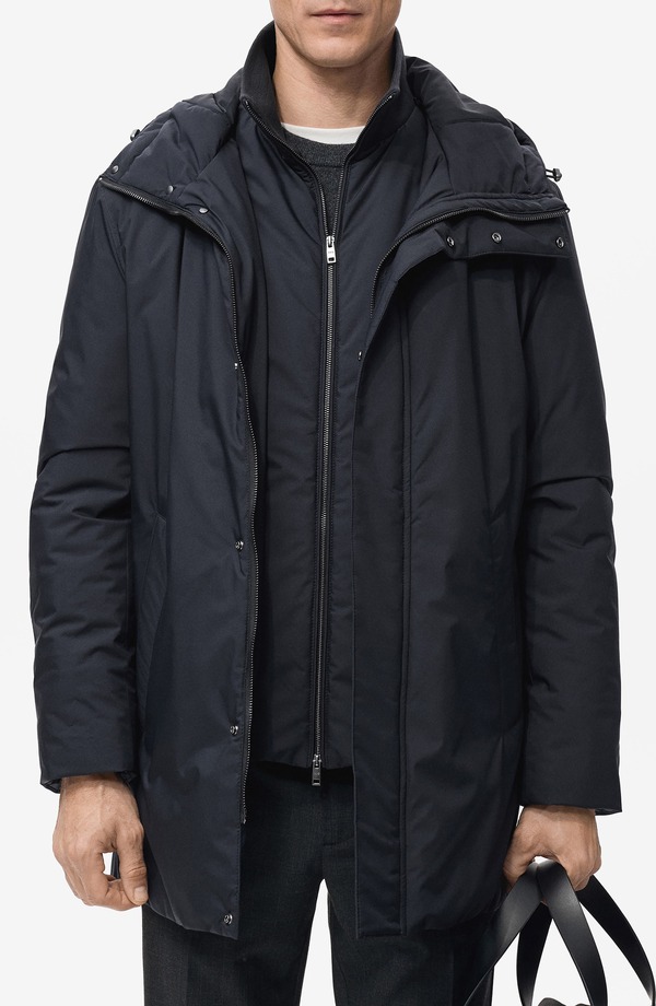 マンゴ メンズ アウター 上衣・上衣 厚地の外套 MANGO Waterepellent Insulated 3-インチ-1 Coat Navy 米国海軍