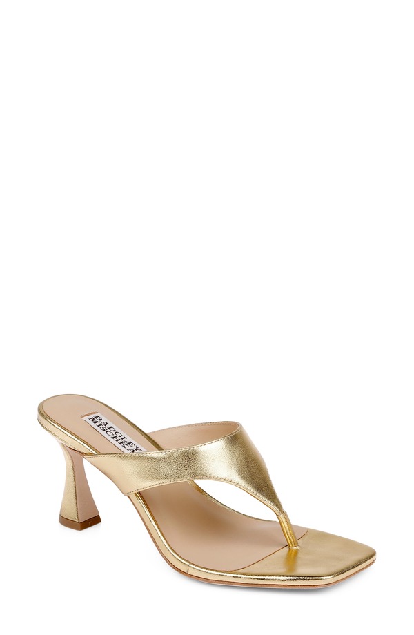 バッドグレイミッシカ レディース シューズ 踵 Badgley Mischka Collection Whitley Flip Flop Gold Metallic ゴールド