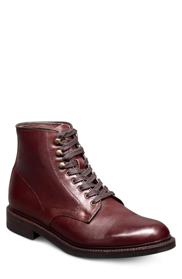 ウディアレン エドモンズ メンズ シューズ ブーツ・レインブーツ Allen Edmonds Higgins Mill Plain Toe Boot Burgundy/ Burgundy バーガンディ