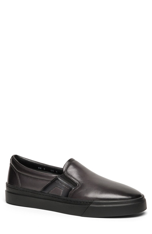 サントーニ メンズ シューズ スリッポン・ローファー なめし革 Santoni Leather Loafer Grey 薄墨色