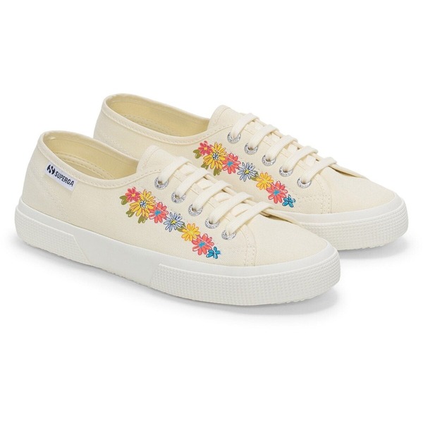 綴りかたガ レディース シューズ スニーカー 刷り上げる Superga 3750 Flower Print Legeerra Sneakers Beige Natural Multiflowers ベージュ