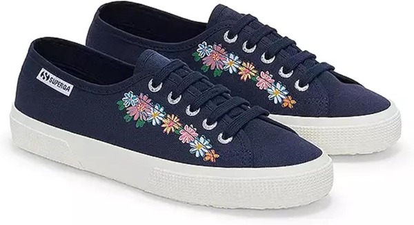綴りかたガ レディース シューズ スニーカー 刷り上げる Superga 3750 Flower Print Legeerra Sneakers Blue Navy Multiflowers 米国海軍