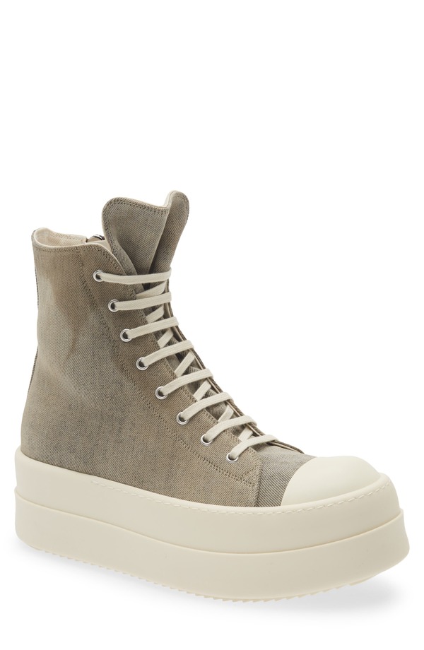 リックオウエンス メンズ シューズ スニーカー プラットホーム Rick Owens DRKSHDW Bumper High Toplatform Sneaker Dust/ Milk/ Milk