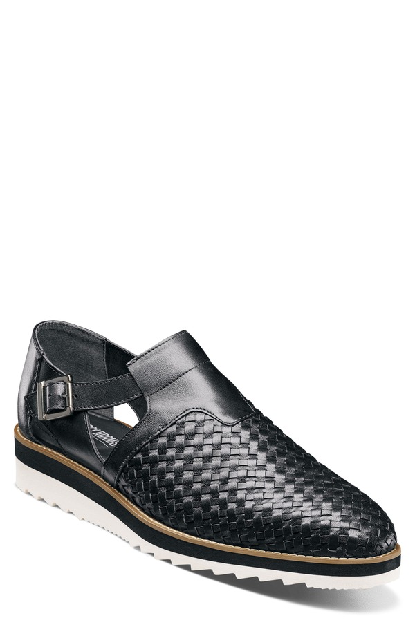 ステイシーアダムス メンズ シューズ サンダル 置き目毛革 Stacy Adams Alvarado Woven Loafer Black 黒いこと