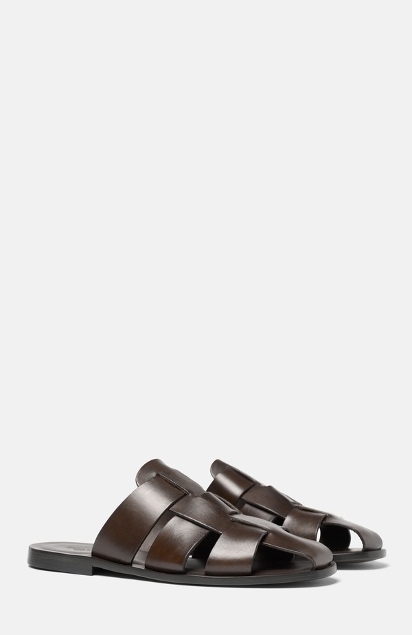 スカロッソ メンズ シューズ サンダル SCAROSSO Perseo Sandals Brown - Calf 赤銅色