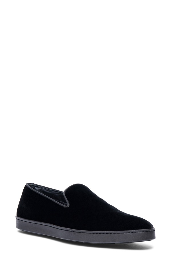 サントーニ メンズ シューズ スリッポン・ローファー Santoni Muad Sport Loafer Black 黒いこと