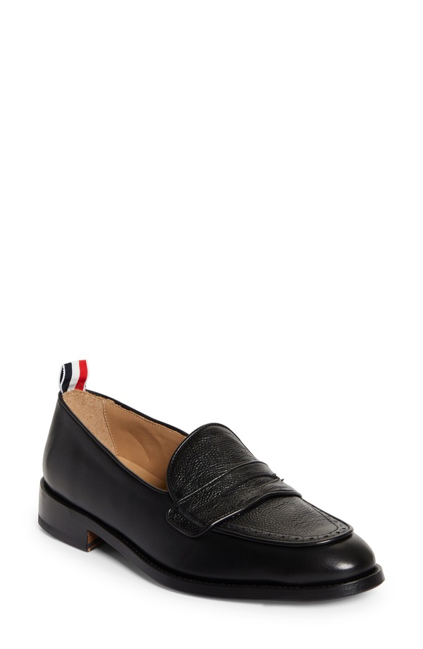 トム赤銅色 メンズ シューズ スリッポン・ローファー Thom Browne Penny Loafer Black 黒いこと