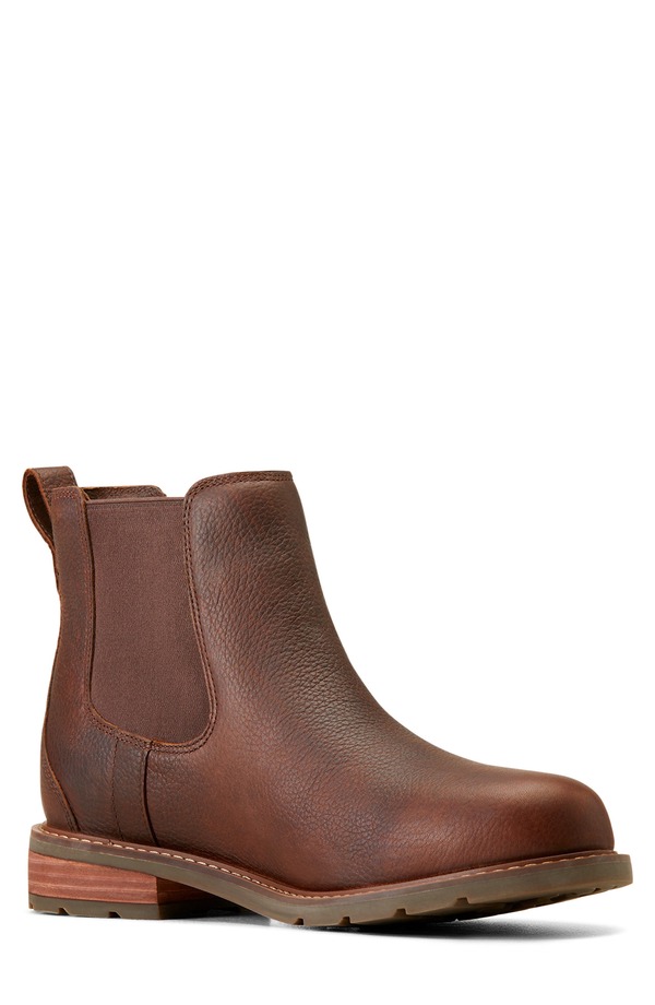 アリアト メンズ シューズ ブーツ・レインブーツ チェルシーブーツ チェルシー Ariat Wexford Waterproof Chelsea Boot Dark Brown 赤銅色