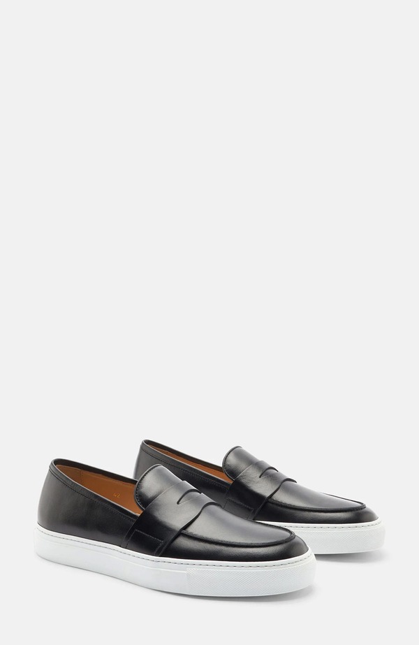 スカロッソ メンズ シューズ スニーカー SCAROSSO Alberto Sneakers Black - Calf 黒いこと