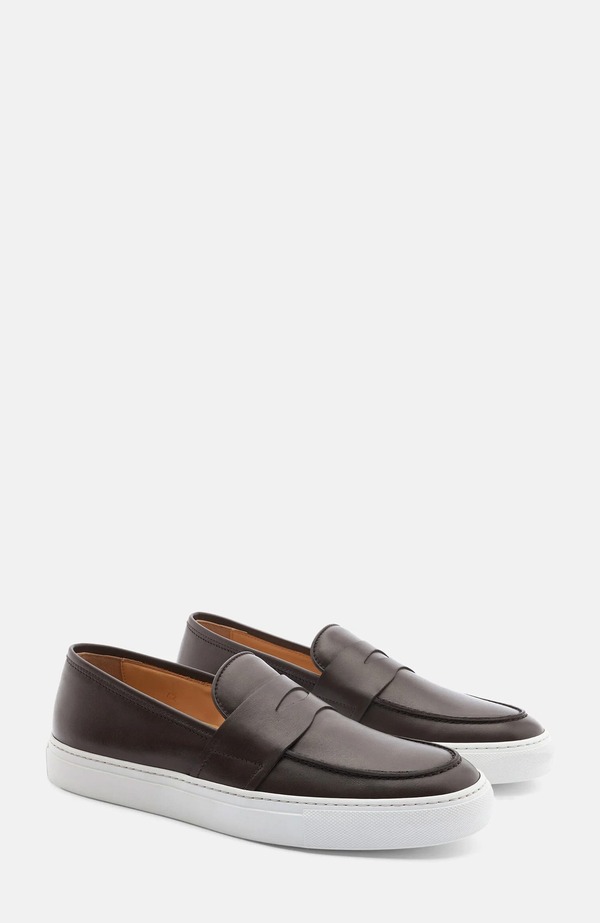 スカロッソ メンズ シューズ スニーカー SCAROSSO Alberto Sneakers Brown - Calf 赤銅色