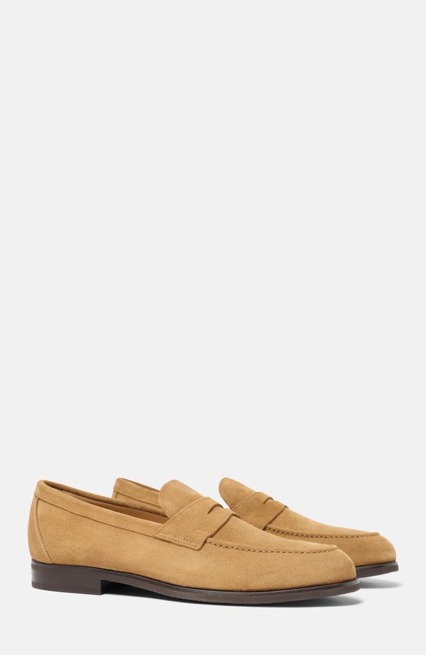 スカロッソ メンズ シューズ スリッポン・ローファー SCAROSSO Renato Loafers Tan - Suede タン