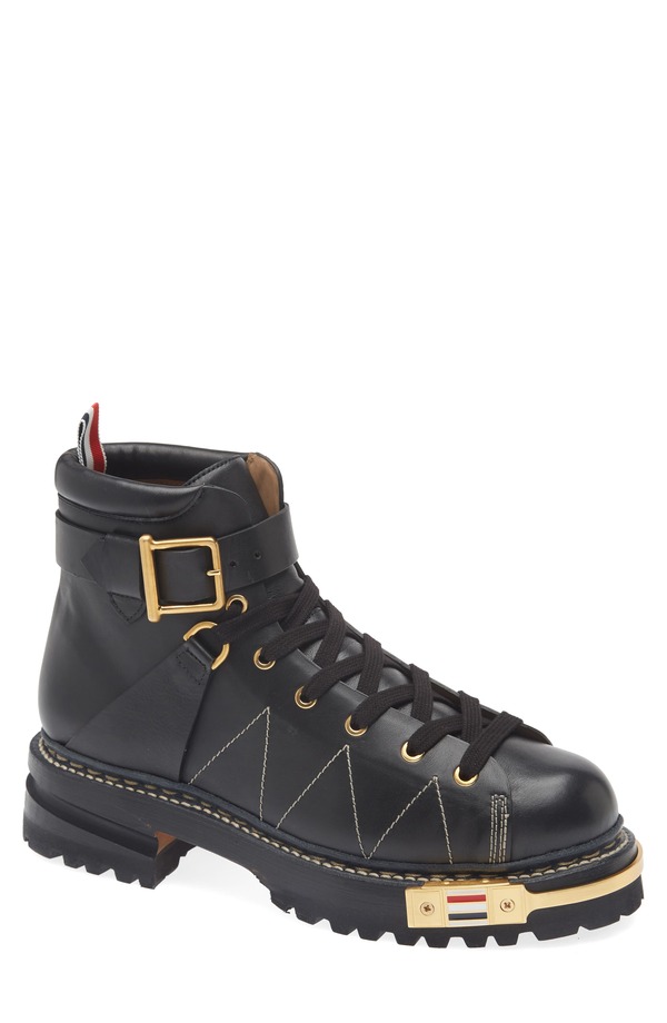 トム赤銅色 メンズ シューズ ブーツ・レインブーツ Thom Browne Hiking Boot Black 黒いこと