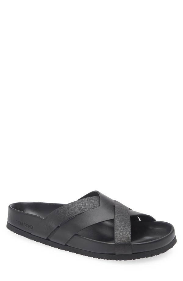 トム・ジェラルド・r・フォード メンズ シューズ サンダル TOM FORD Slide Sandal Black 黒いこと