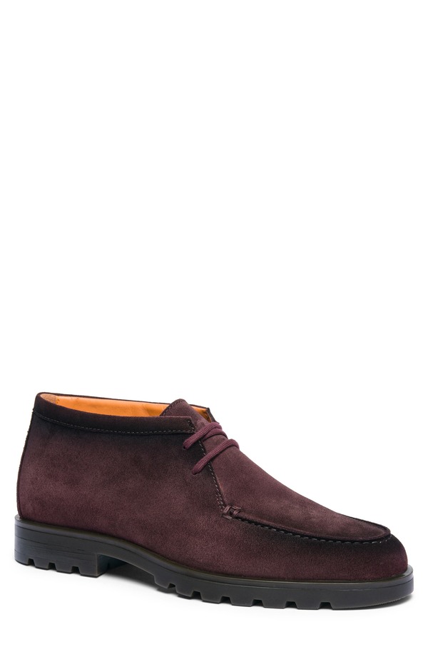 サントーニ メンズ シューズ ブーツ・レインブーツ スエードクロス Santoni Suede Chukka Boot Dark Red 赤いこと