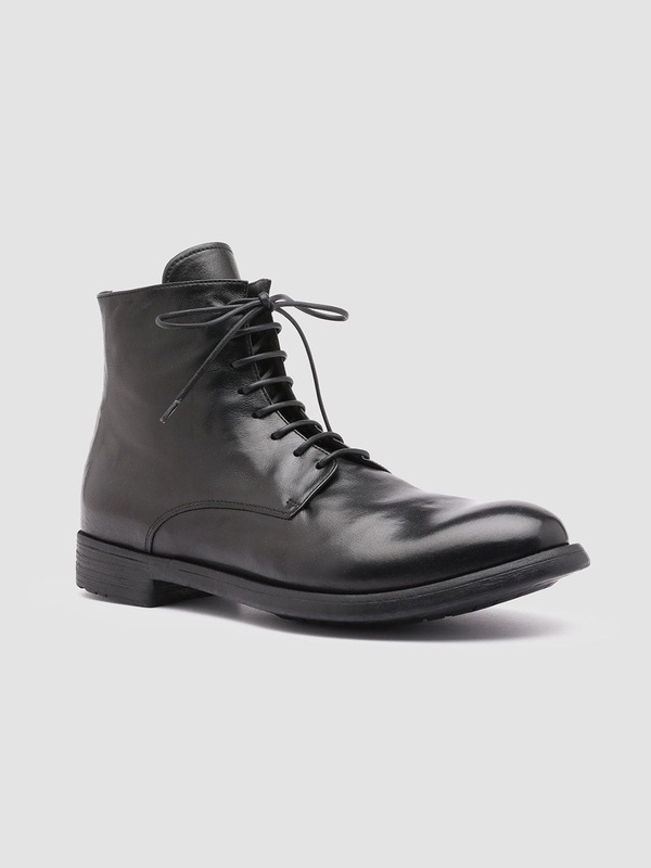 オフィチーネクリエイティブ メンズ シューズ ブーツ・レインブーツ レース レザー Officine Creative Hive 016 Leather Lace-Up Booti Black ブラック|ReVida 店