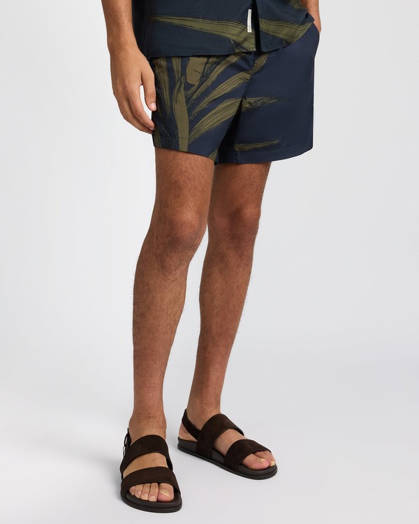 オニア メンズ 水着 ハーフパンツ・ショーツ Onia Calder Buckle 5" Swim Trunk Deep Navy Multi ネイビー｜ReVida 店